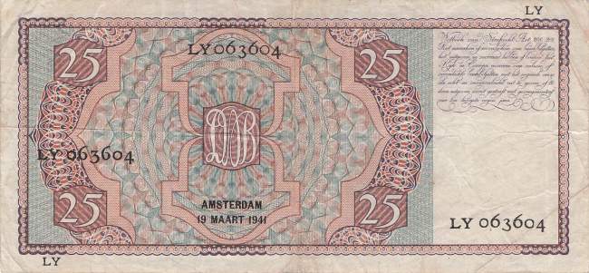 25 Gulden p50 19 3 1941